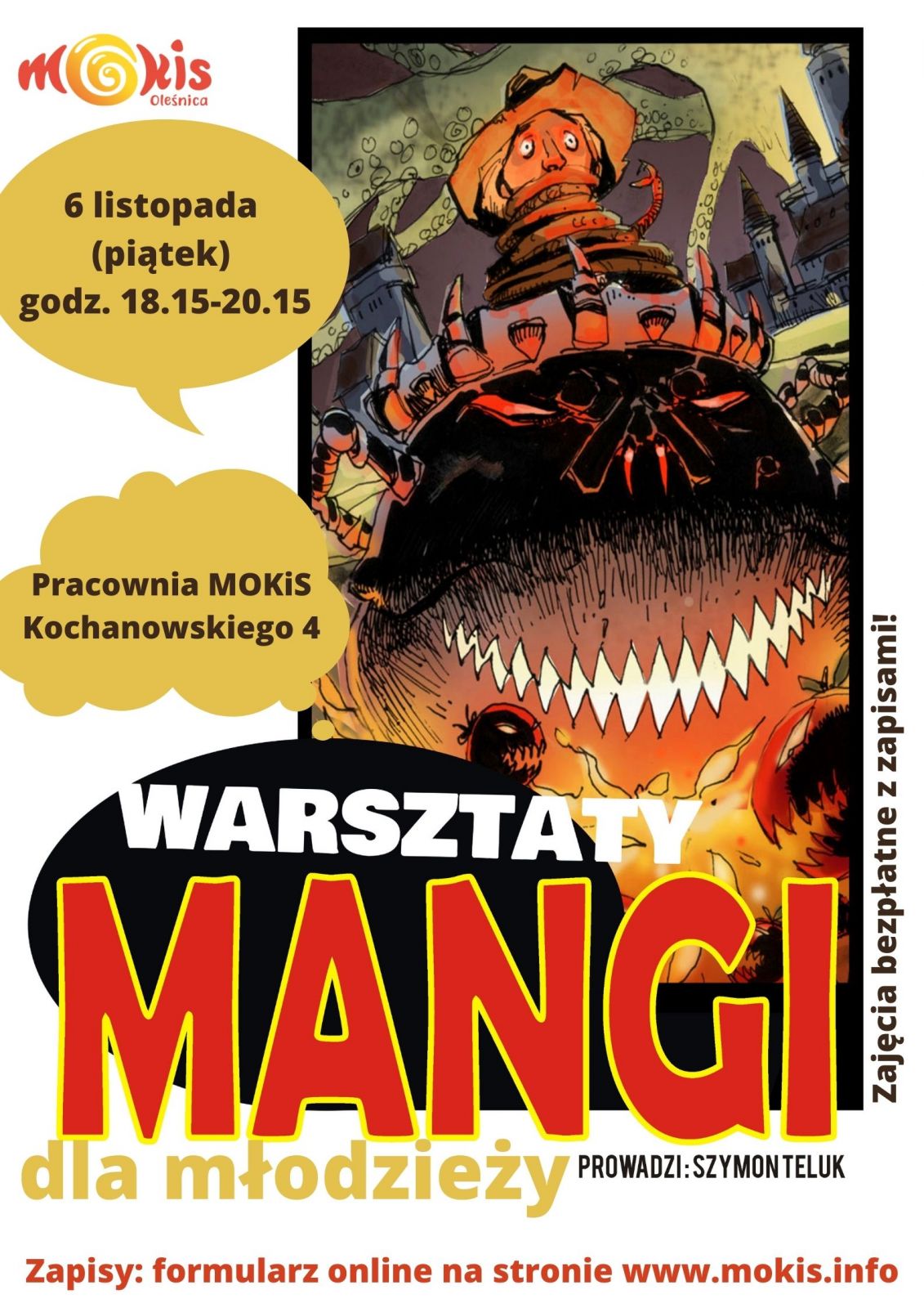 plakat informacyjny manga